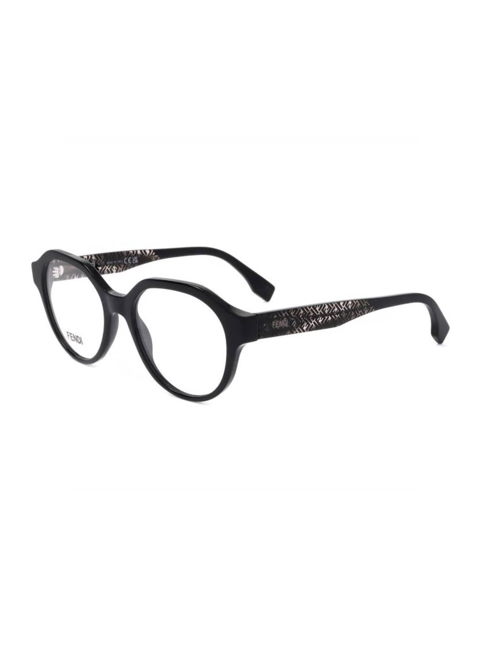 Fendi FE50049I 001 Black Round Unisex Eyeglasses NEW